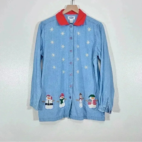 Austin Americana Snowmen Button Up Shirt - Picture 1 of 7